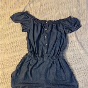 Denim Off the Shoulder Romper